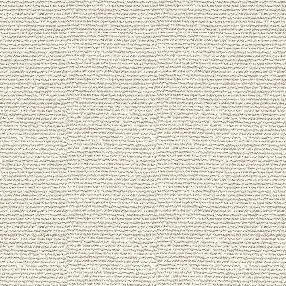 Close-up of cream 100% polyester upholstery fabric swatch showing a subtle horizontal ribbed weave with neutral white-beige texture, suited for contemporary sofa upholstery.