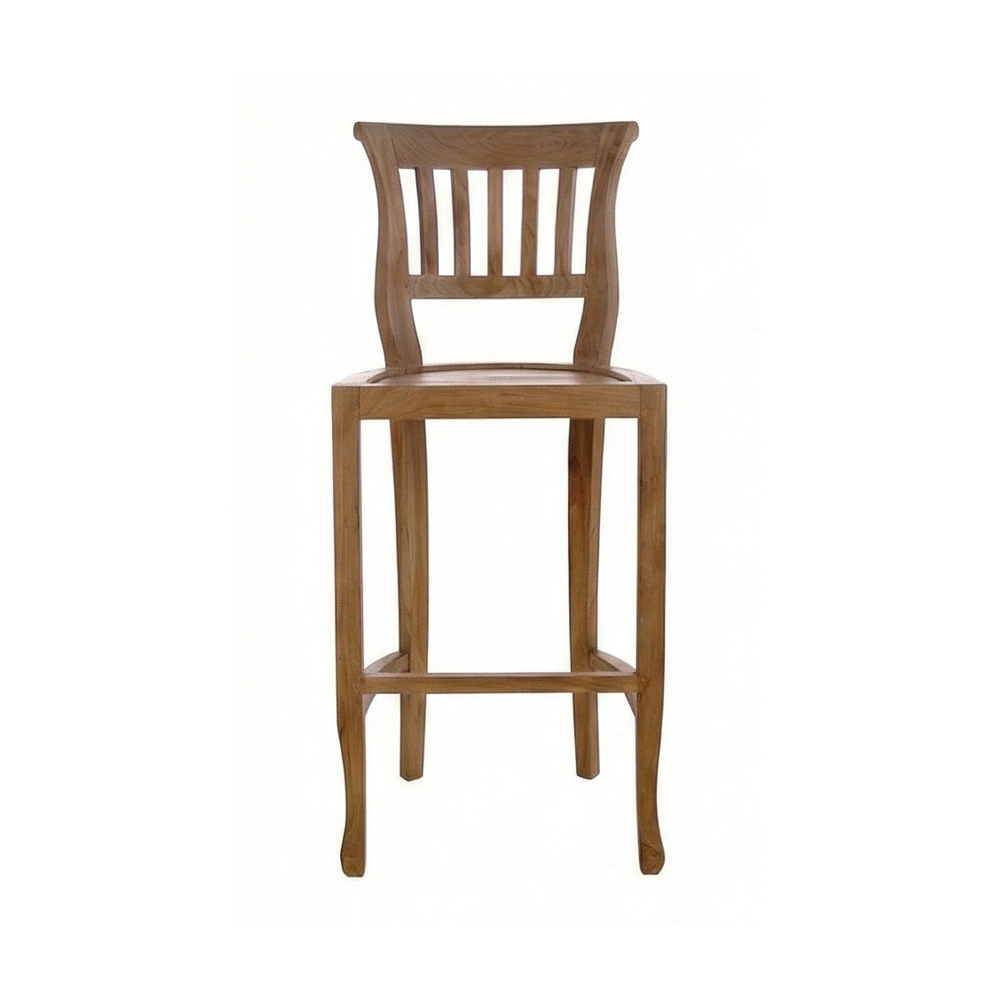 Benoit Armless Teak Outdoor Bar Stool