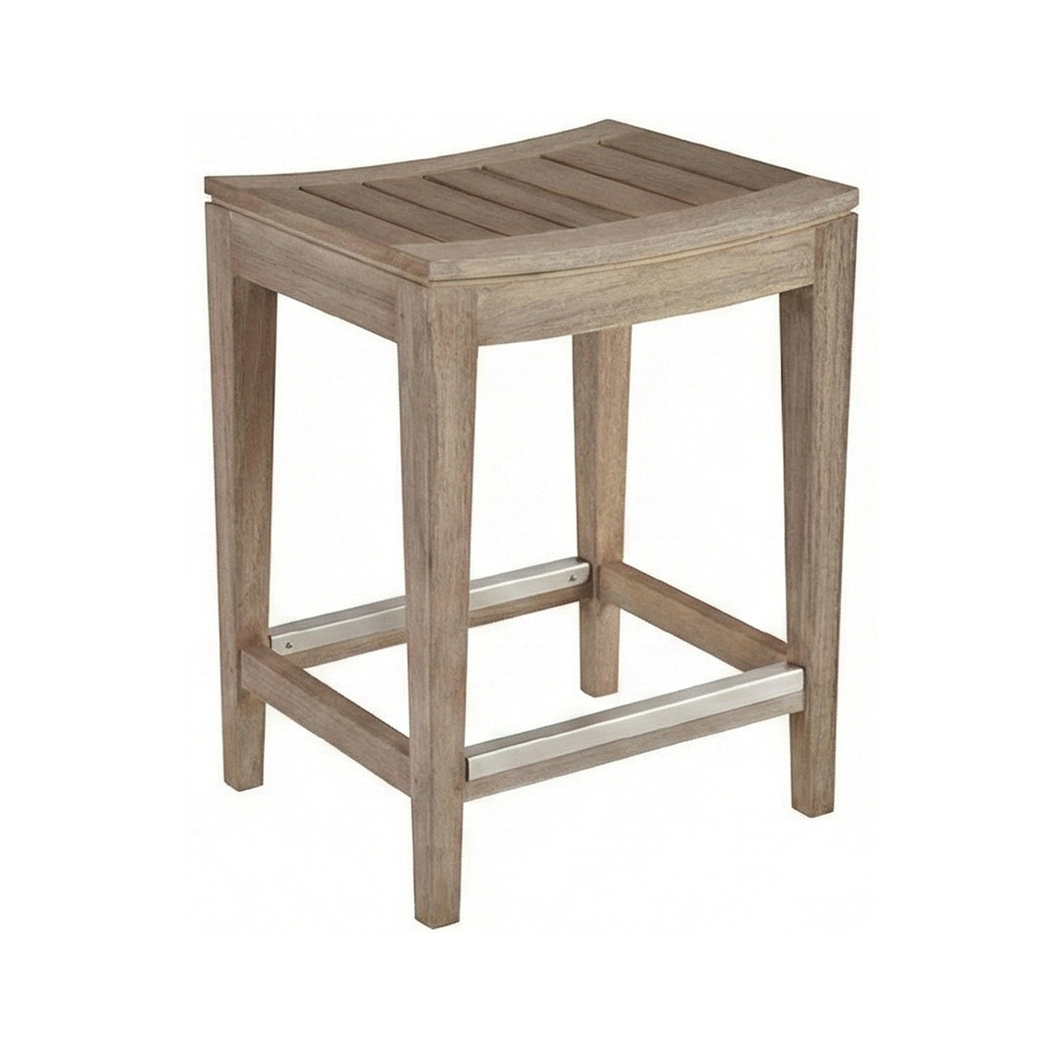 Dominique Backless Teak Outdoor Bar Stool