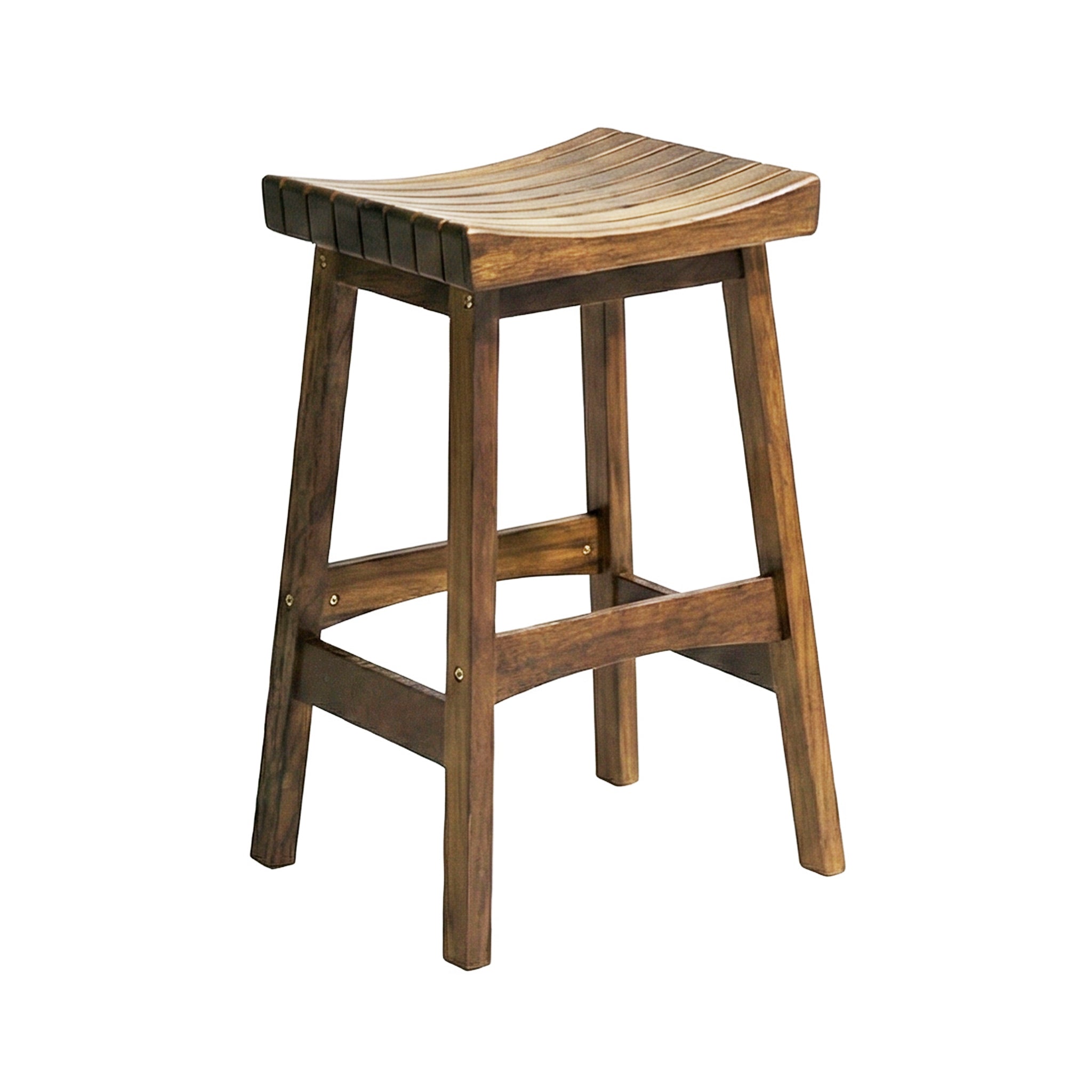 Gregoire Backless Teak Outdoor Bar Stool