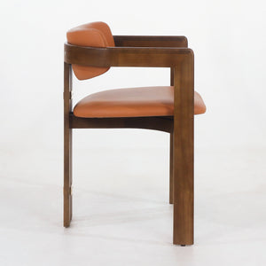 Pamplona Walnut Brown & Tan Leather Dining Chair