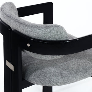 Pamplona Black, Stainless & Grey Boucle Dining Chair
