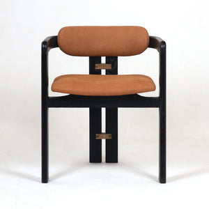 Pamplona Black, Brass & Nubuck Dining Chair