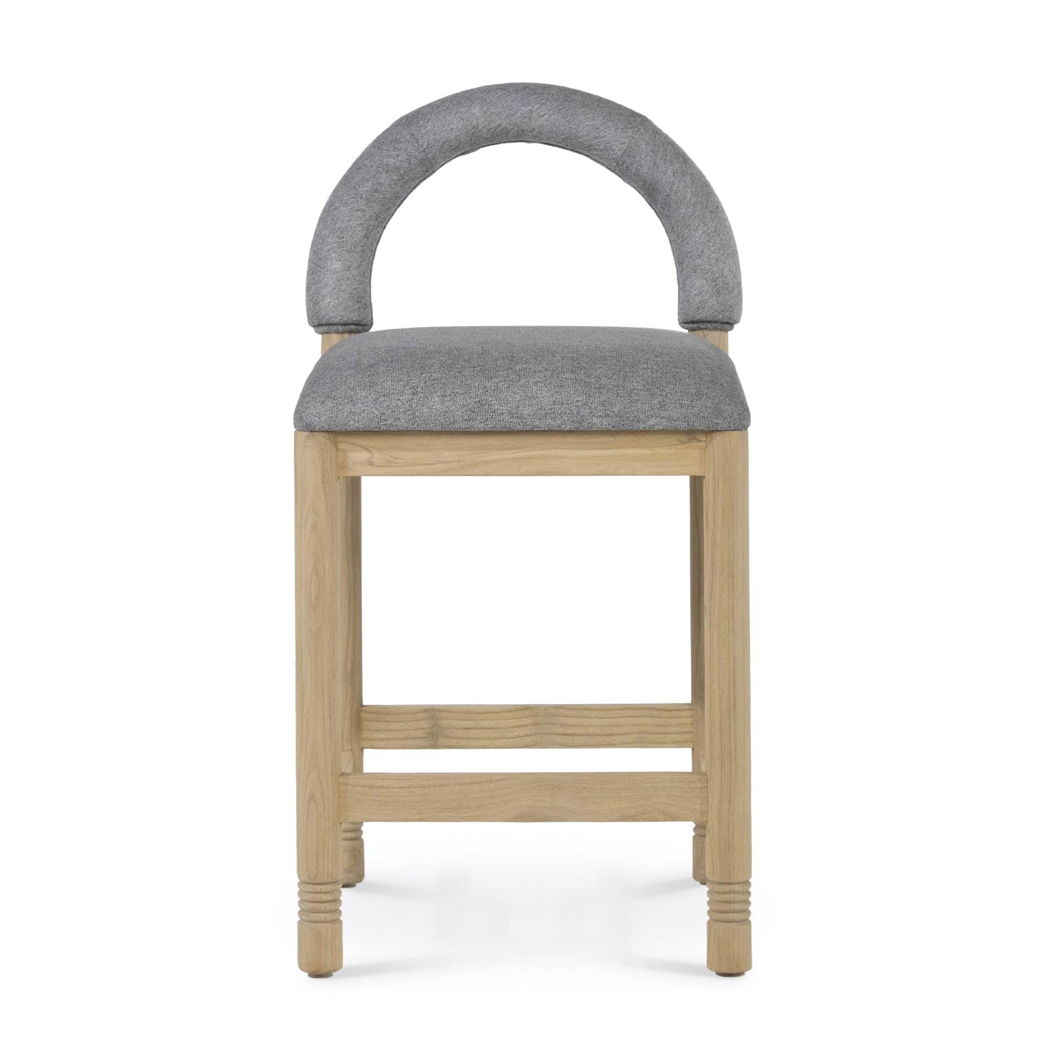 Bouclé Bar Stool Heidi - Oak Frame Counter Seating