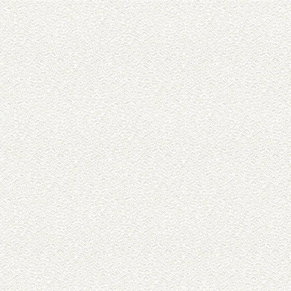 Close-up of neutral beige off-white upholstery fabric (50% cotton, 50% polyester) showing a small repeating diamond-like textured pattern with a subtle raised weave, ideal for sofas and indoor use.