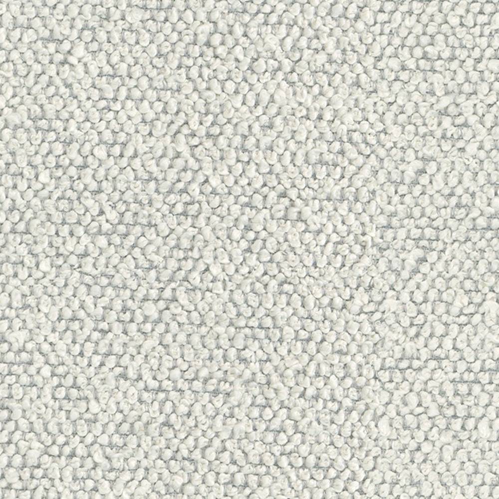 Close-up of cream boucle upholstery fabric in 100% polyester showing a tight looped texture and soft neutral tone, ideal for sofa upholstery.
