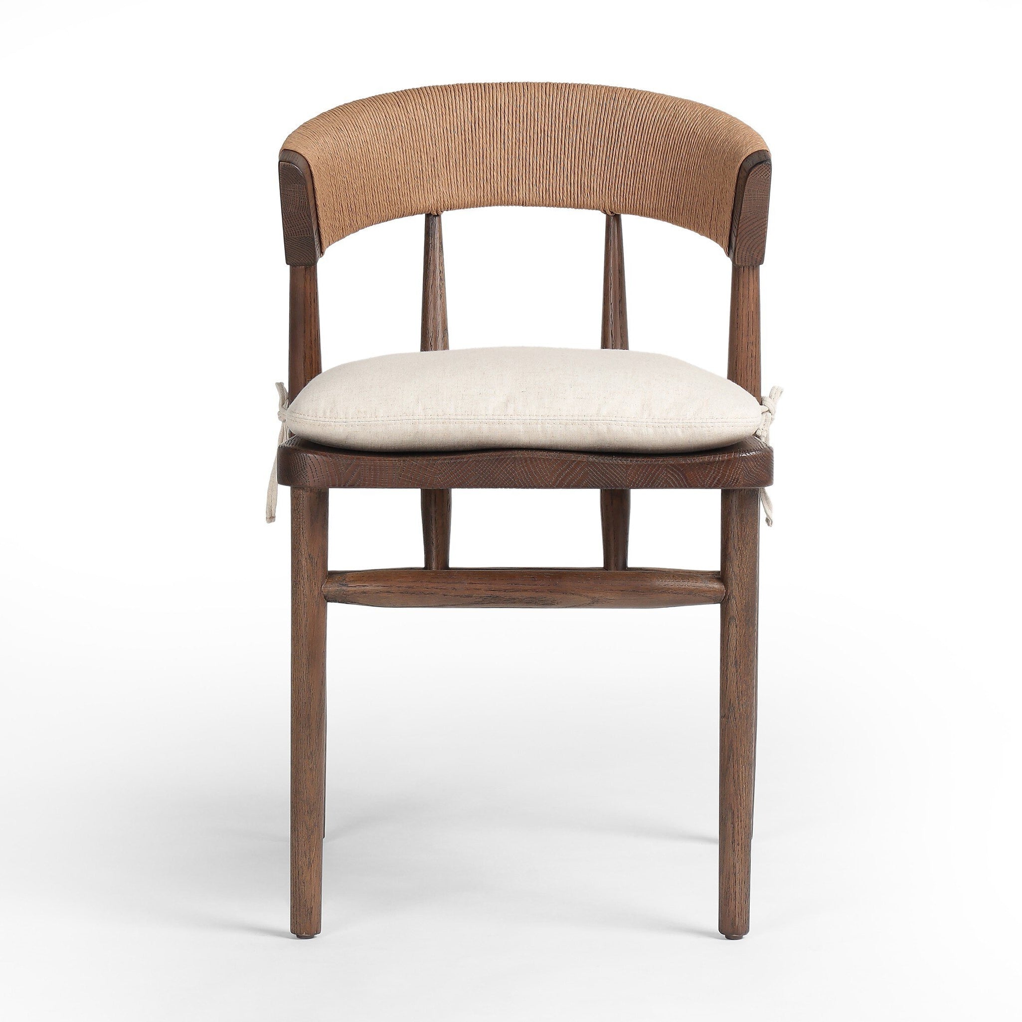 Harmonie Dining Chair with Cushioned Seat and C-Back in Rope