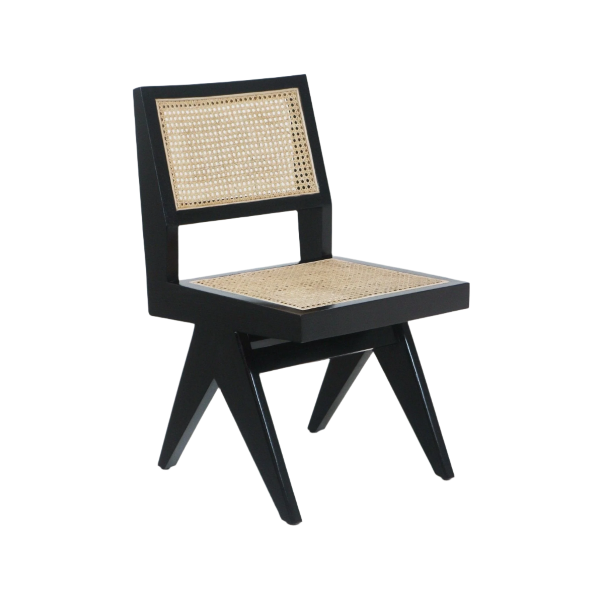 Dining Chair Jeanneret Armless Side Chair - Cane Seat