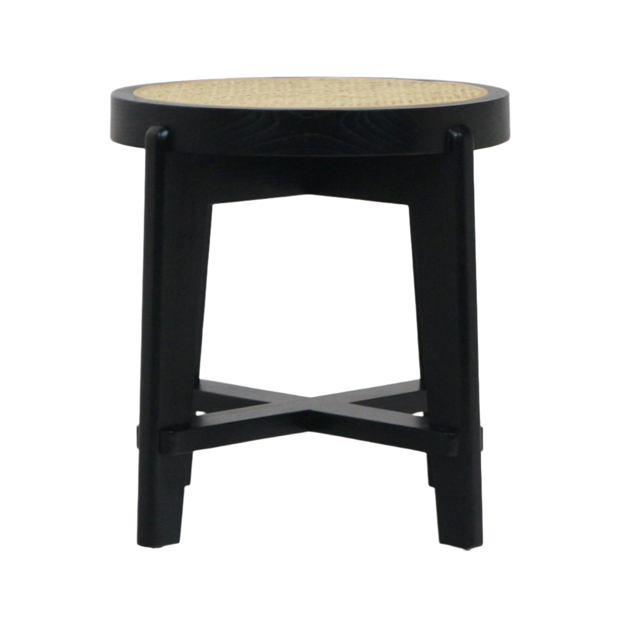 Pierre Jeanneret Stool - Jeanneret Cane Seat Accent Stool