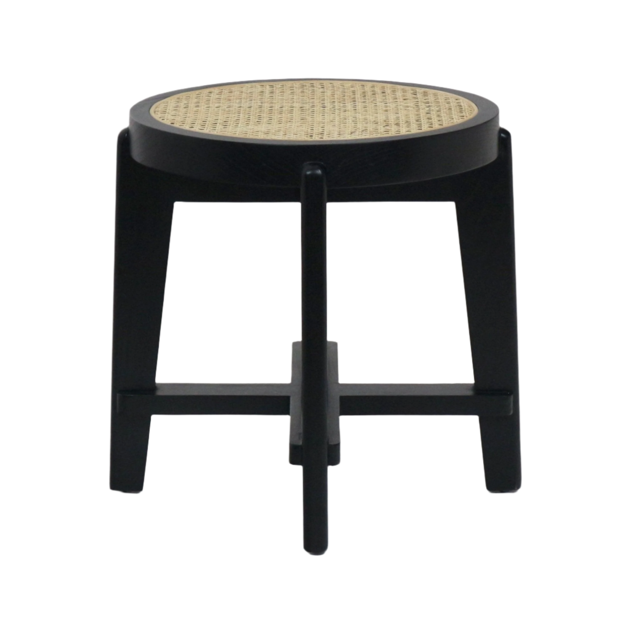 Pierre Jeanneret Stool - Jeanneret Cane Seat Accent Stool