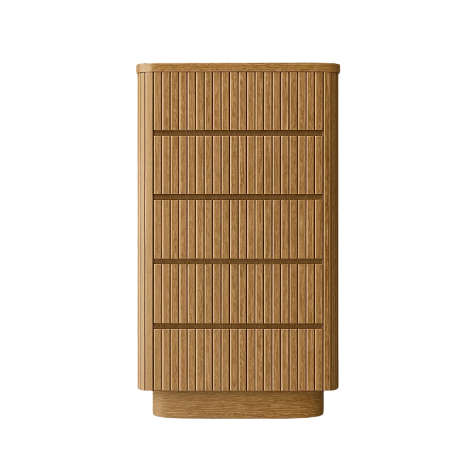 modern vertical dresser Kaari Fluted Oak Dresser