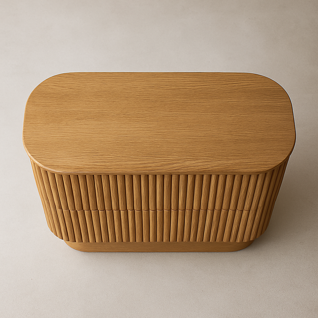 Kaari Fluted Oak Dresser - 2-Drawer Oak Storage