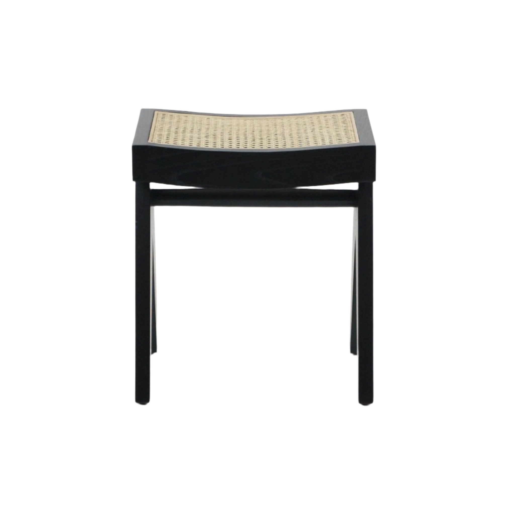 Foot Stool Pierre - Cane Seat Accent Stool with Curved Seat Foot Stool Pierre - Cane Seat Accent Stool with Curved Seat