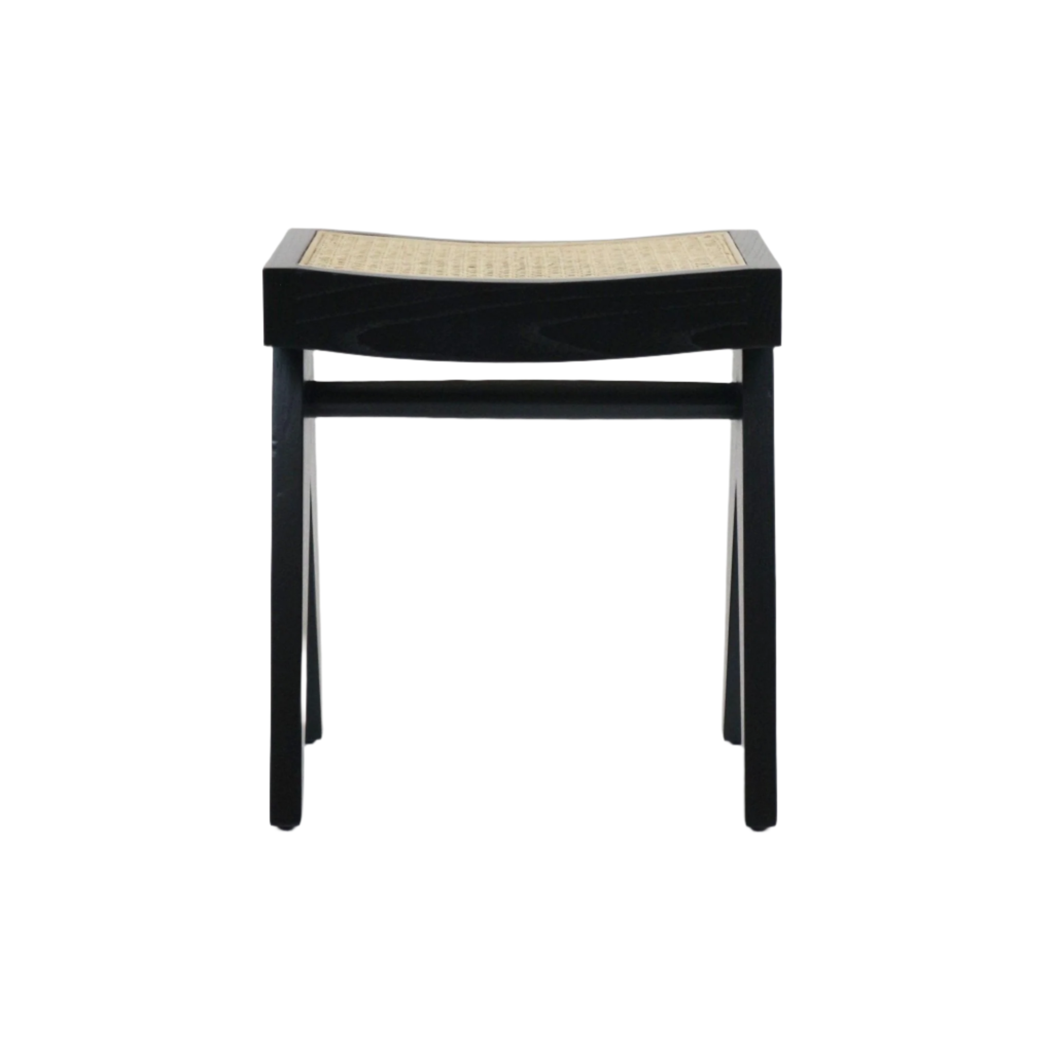 Foot Stool Pierre - Cane Seat Accent Stool with Curved Seat