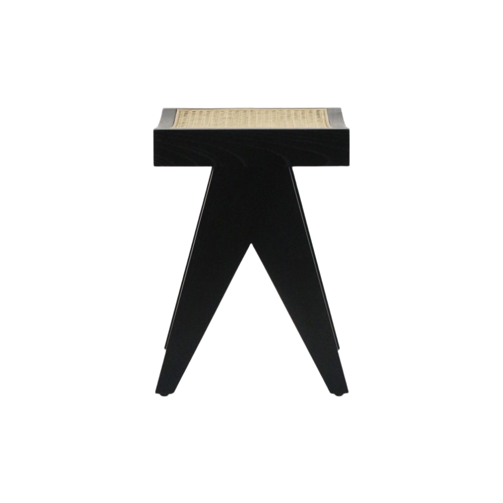 Foot Stool Pierre - Cane Seat Accent Stool with Curved Seat