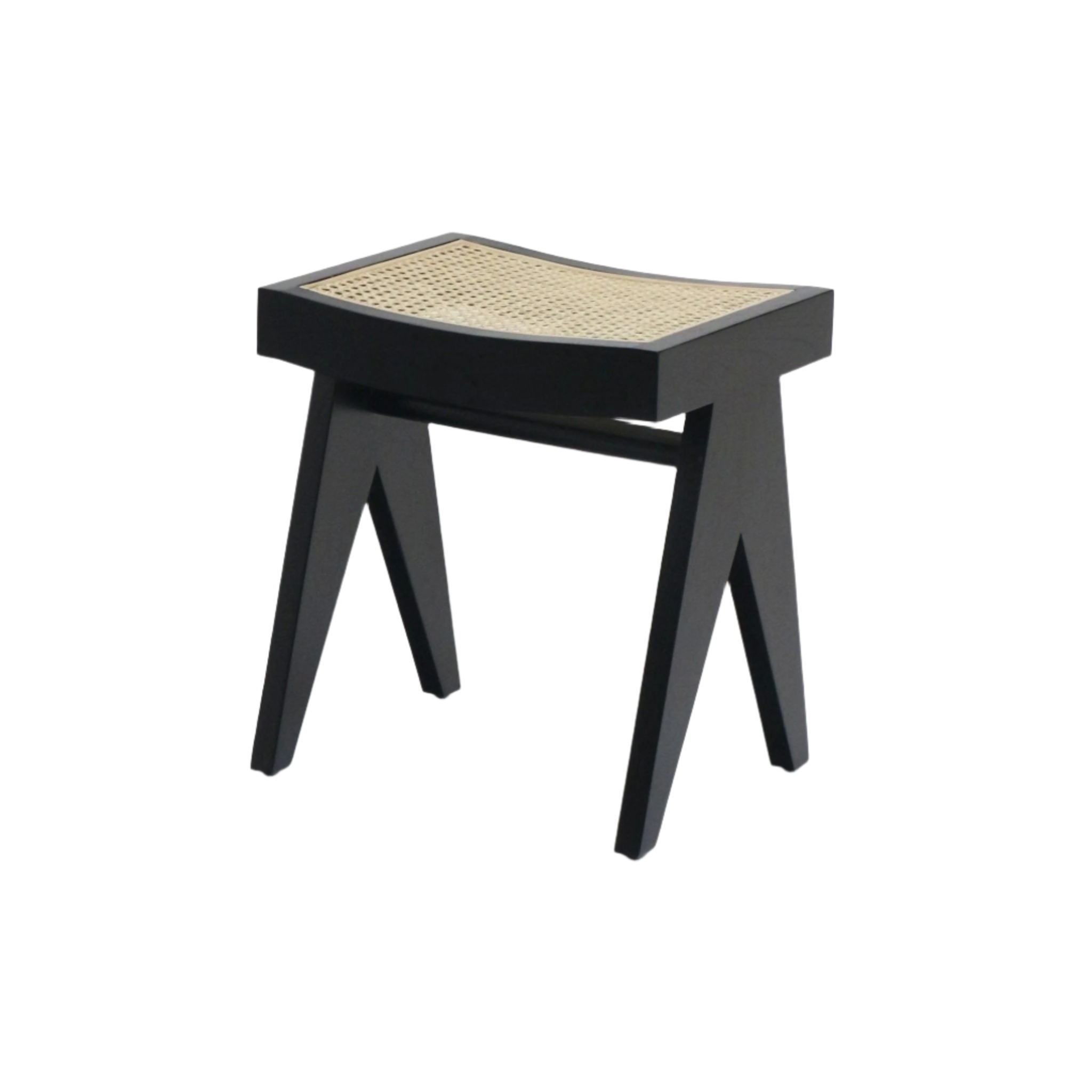 Foot Stool Pierre - Cane Seat Accent Stool with Curved Seat Foot Stool Pierre - Cane Seat Accent Stool with Curved Seat