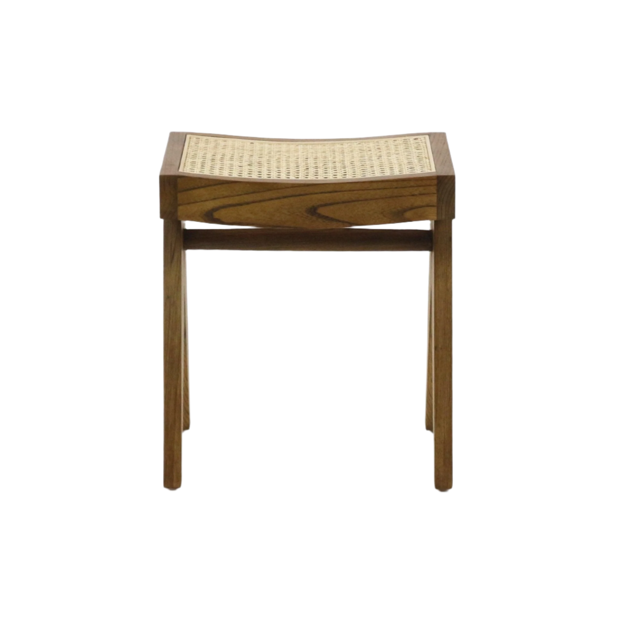 Foot Stool Pierre - Cane Seat Accent Stool with Curved Seat