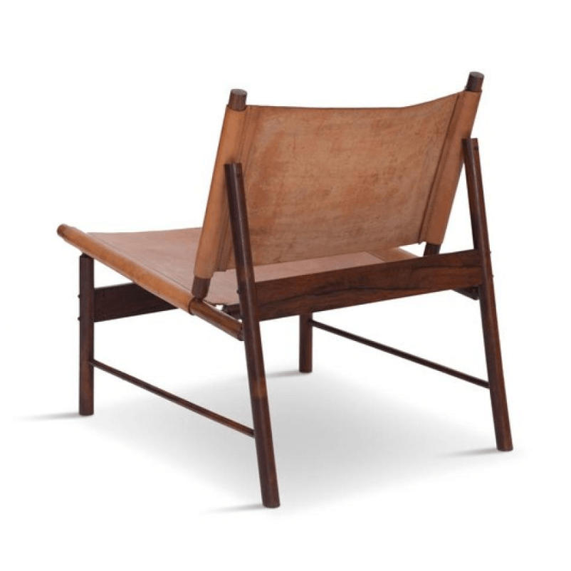 TEAK & LEATHER DINIG CHAIR① Swedish Stretch Chair in Dark Teak - Leather Lounge