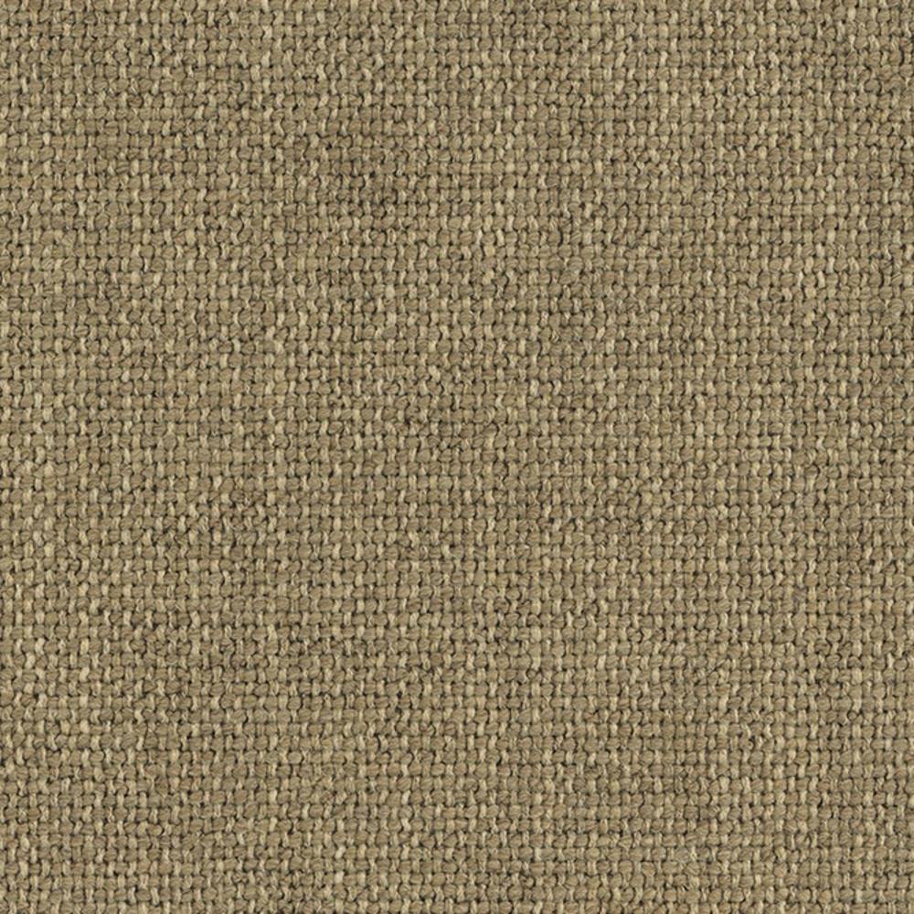 Close-up of neutral tan woven upholstery fabric with a coarse basket-weave texture; 10% wool, 5% linen, 35% acrylic and 50% polyester blend ideal for contemporary sofas and office seating.