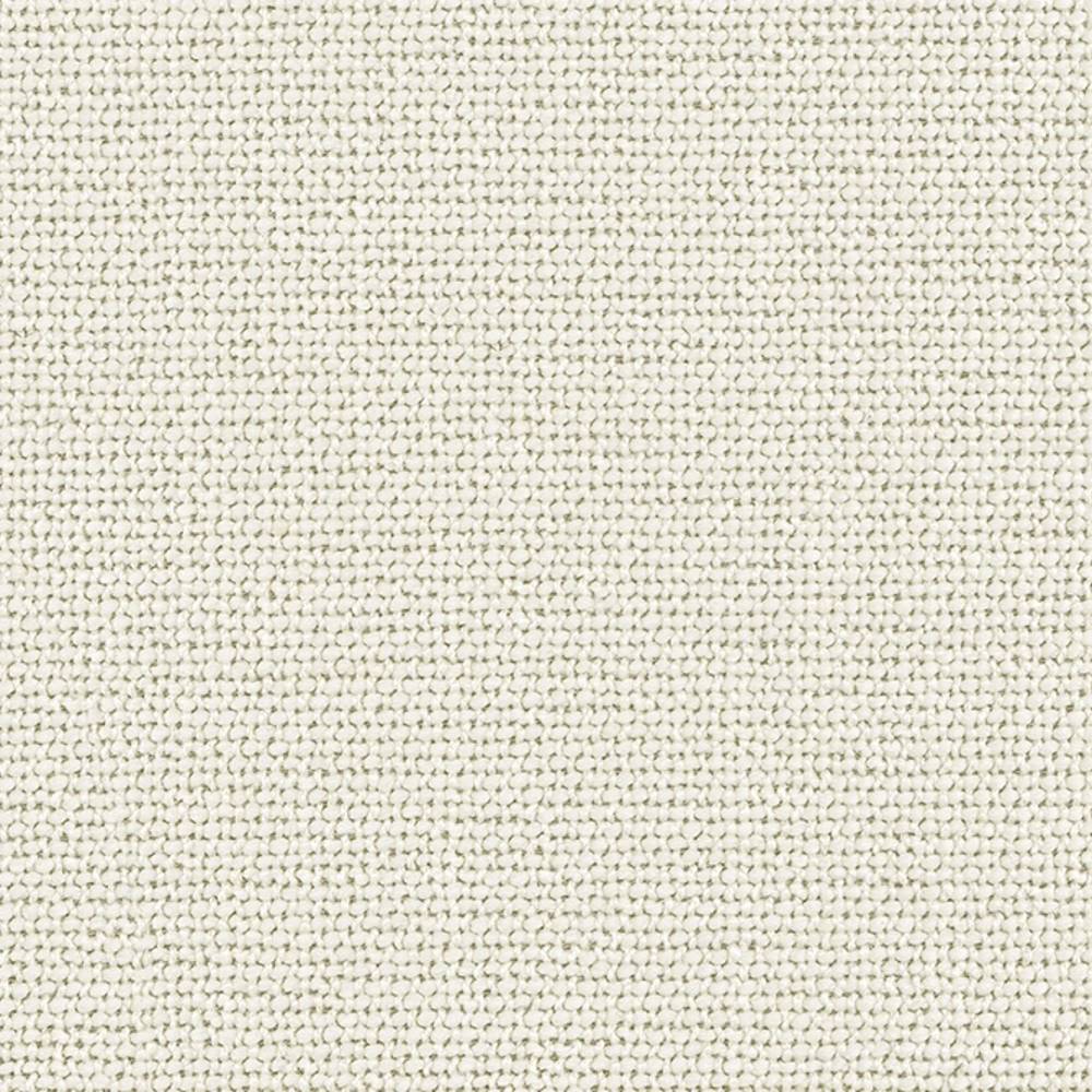 Close-up of an off-white woven upholstery fabric swatch showing a textured looped weave; contemporary neutral fabric in a wool, linen, acrylic and polyester blend for sofas and office seating.
