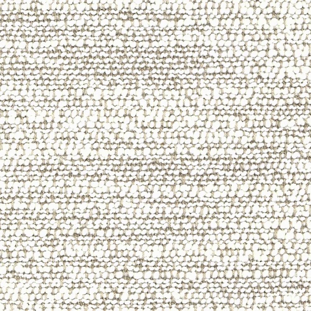 Close-up of cream wool-blend upholstery fabric showing a textured looped weave and neutral contemporary finish suitable for sofas.