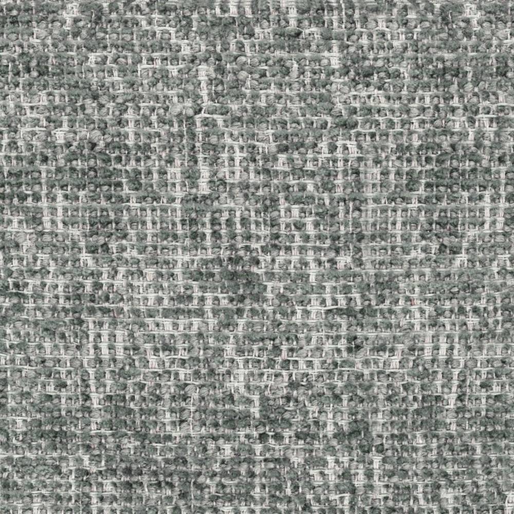 Close-up of a neutral cream-gray boucle upholstery fabric showing a looped, woven texture; 12% wool, 20% acrylic, 5% linen, 10% rayon and 53% triacetate blend, designed for contemporary sofas.