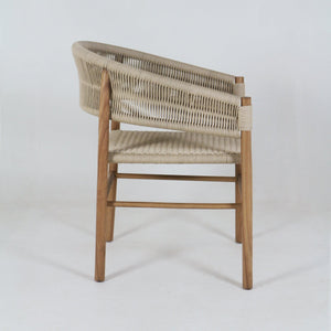Teak & Polypropylene Woven Dining Chair - INTERIORTONIC