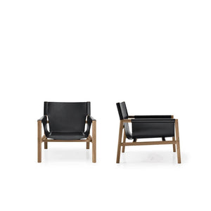 Toronto Leather & Teak Accent Chair Teak